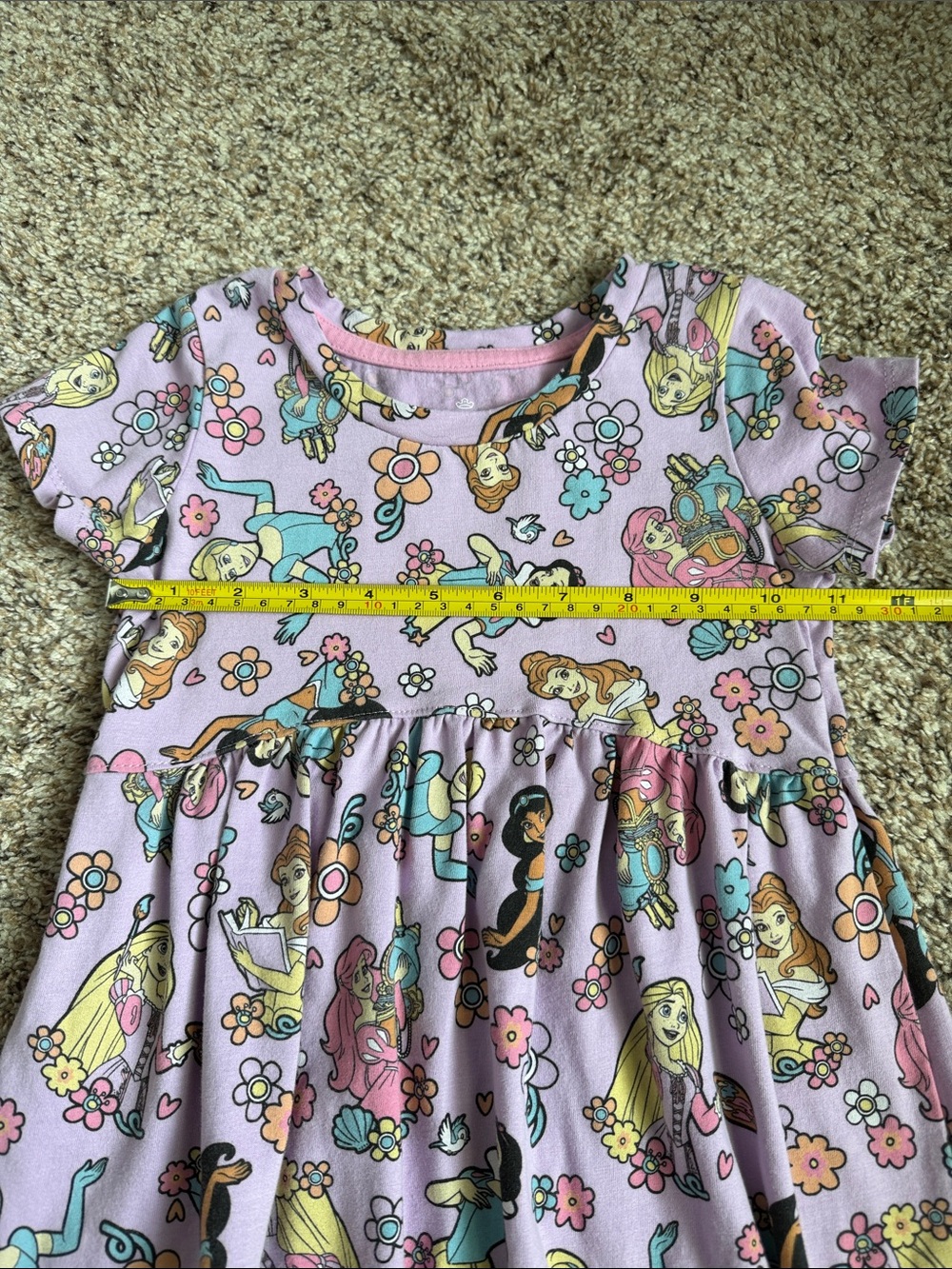 DISNEY PRINCESS TODDLER GIRL SHORT SLEEVE COTTON DRESS - Picture 6 of 7
